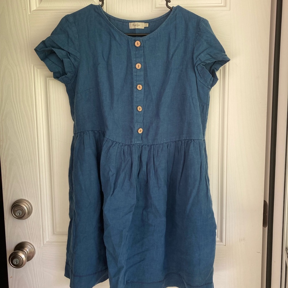 Blue linen babydoll  Sundress